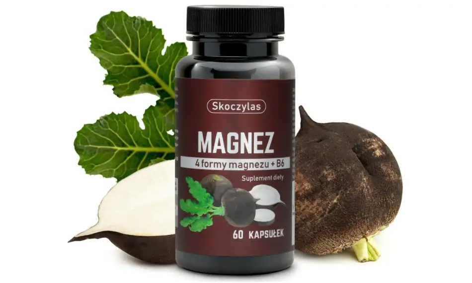 Skoczylas Magnez 4 formy magnezu + Witamina B6 (Czarna rzepa) 60kapsułek