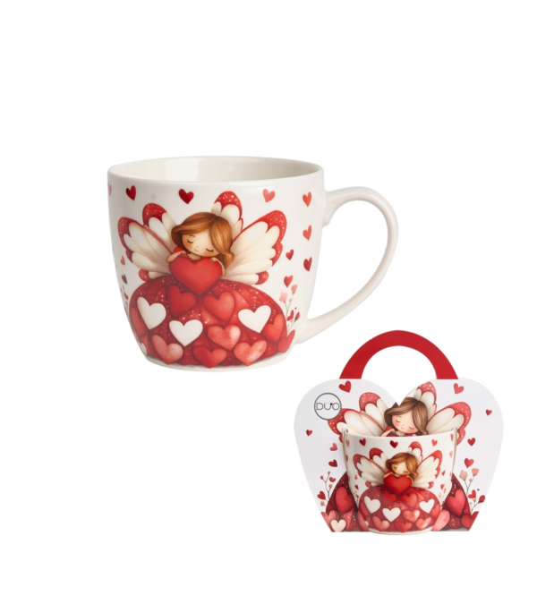 Kubek 460 ml w „koszyczku” Anioł Duo