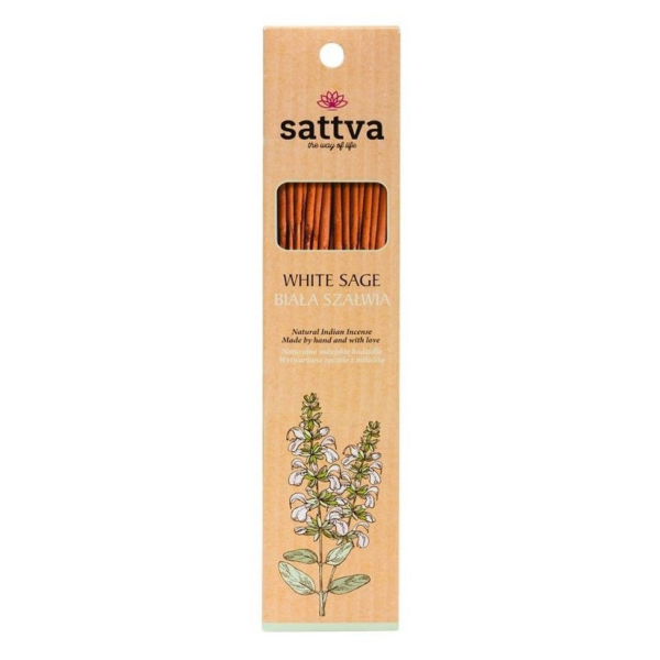 Kadzidełka Indyjskie Biała Szałwia 15 szt. (30 g) – Sattva Ayurveda