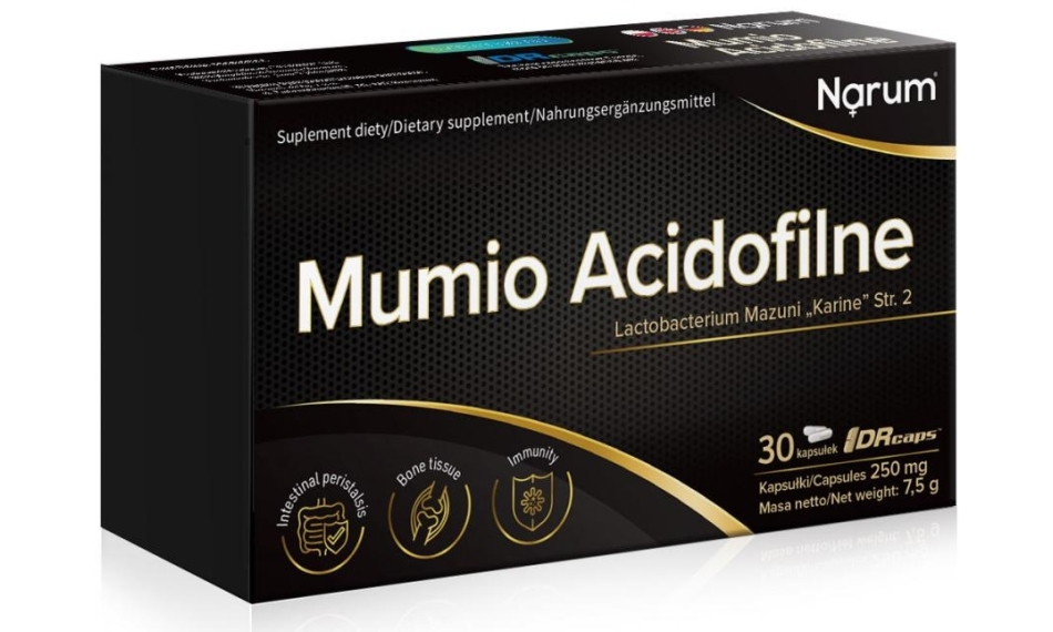 Narum Mumio Acidofilne 250mg 30kapsułek Vitaway LLC