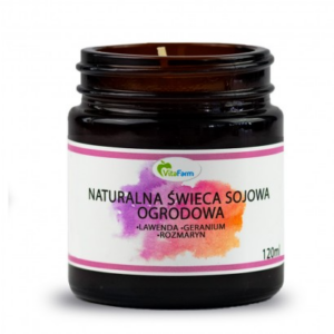 Naturalna świeca sojowa ogrodowa 120ml VitaFarm
