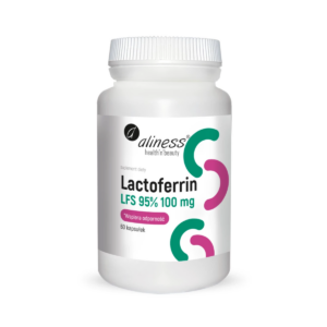 Laktoferyna Lactoferrin LFS 95% 100 mg + Witamina C (60 kaps) Aliness
