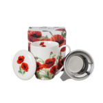 Kubek z zaparzaczem Classic Poppies porcelana Bone China  380 ml DUO