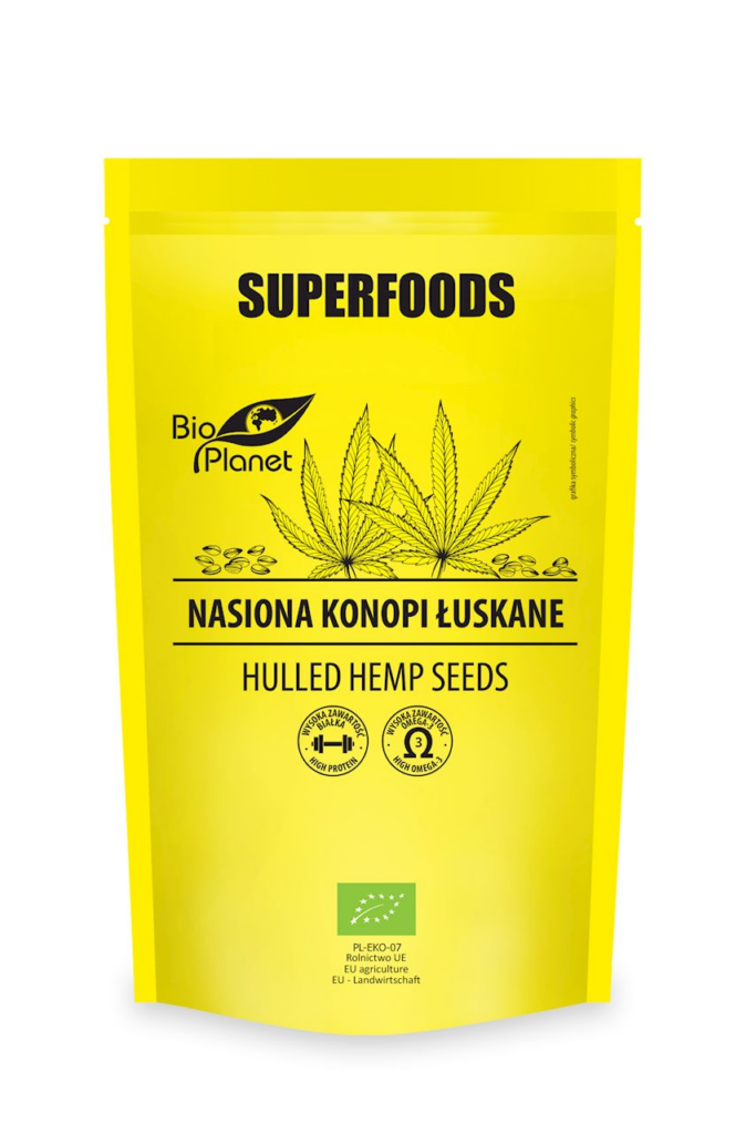 Nasiona konopi łuskane BIO, 200 g Bio Planet Superfoods
