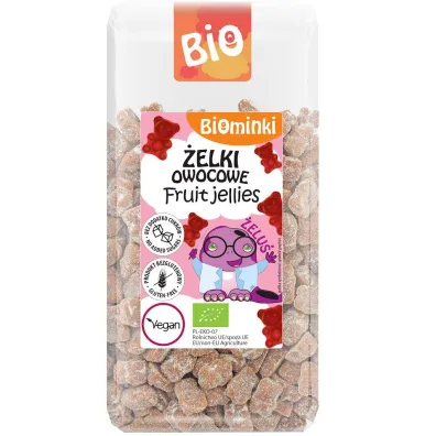 Biominki Żelki owocowe jabłko-truskawka bez dodatku cukrów, bezglutenowe BIO 75 g