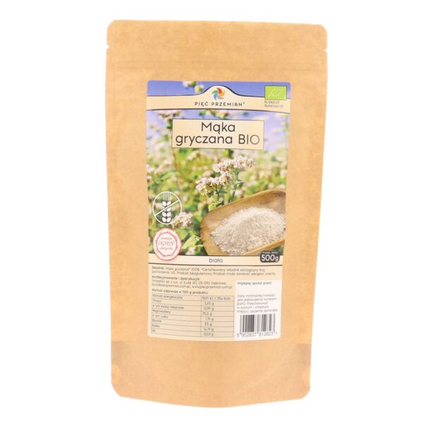 Pięć Przemian Mąka gryczana biała bezglutenowa BIO 500 g