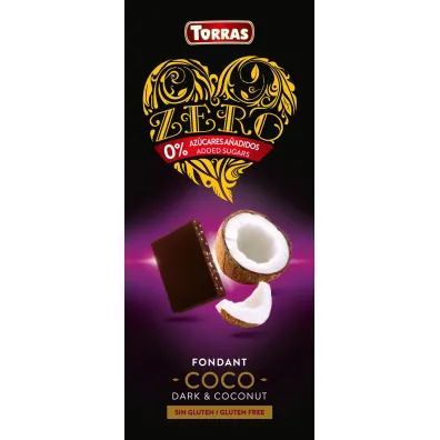 Torras Czekolada gorzka z kokosem bez dodatku cukru ZERO 125 g