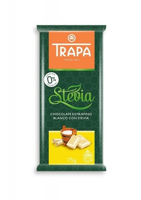 Trapa Czekolada biała ze stewią bez dodatku cukru 75 g