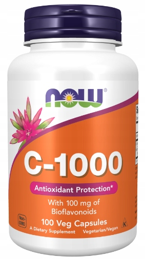 Witamina C-1000 z bioflawonoidami 100 mg (Vitamin C-1000 with Bioflavonoids), kapsułki Now Foods