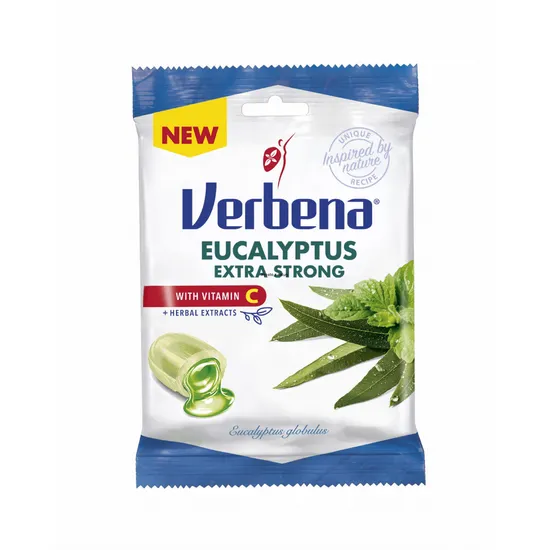Cukierki Eucalyptus Extra Strong z witaminą C, 60 g Verbena