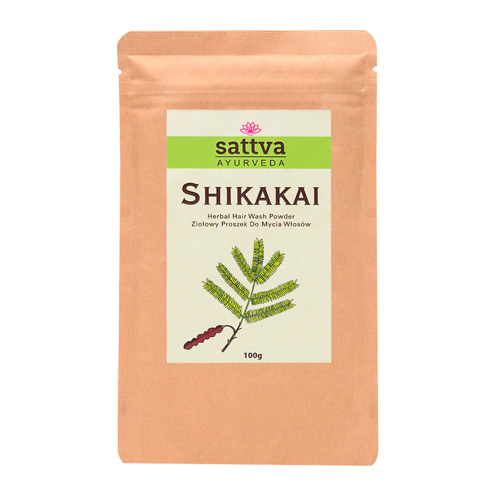 Herbal Shikakai Powder – ziołowy proszek do mycia włosów, 100 g Sattva