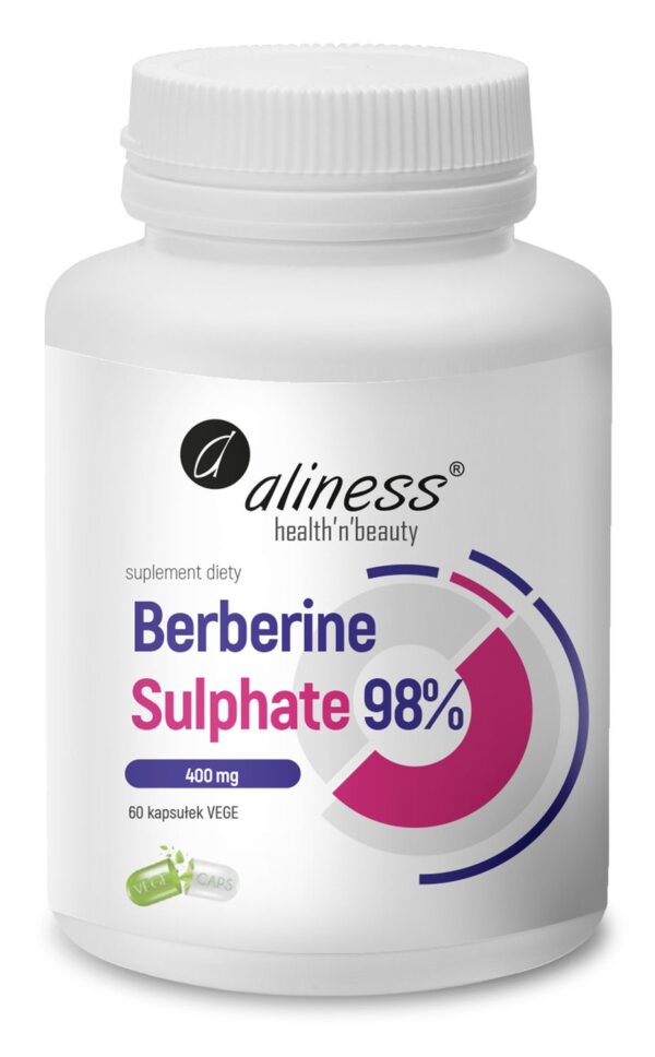 Berberine (Berberyna) 400 mg, 60 kapsułek Aliness – opakowanie