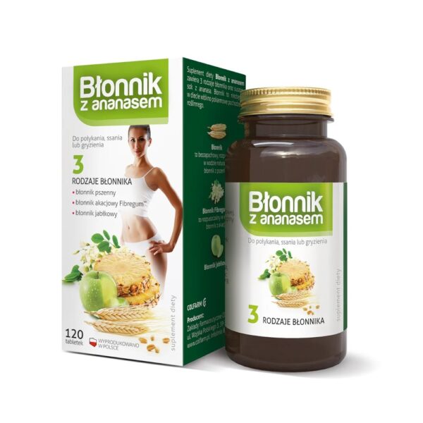 Błonnik z ananasem, 120 tabletek Colfarm – opakowanie