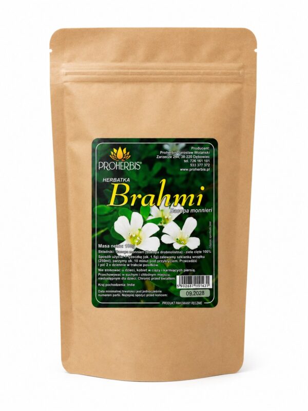 Brahmi (Bacopa monnieri), ziele sypane, 100 g Proherbis – opakowanie