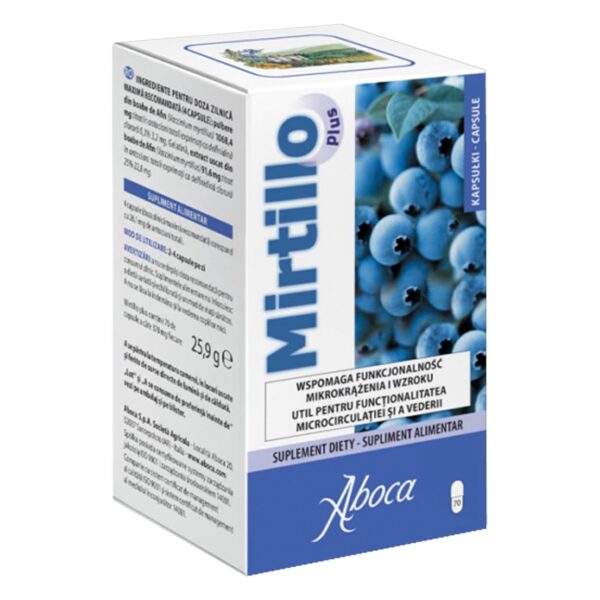 Mirtillo Plus (Borówka czarna), 70 kapsułek Aboca – opakowanie