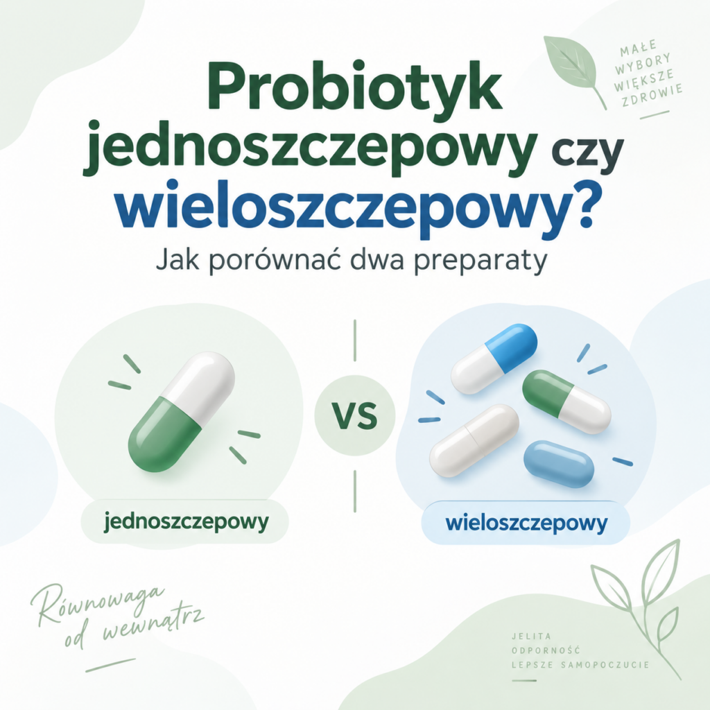 Probiotyk jednoszczepowy czy wieloszczepowy? Jak porównać dwa preparaty 1 probiotyk jednoszczepowy czy wieloszczepowy