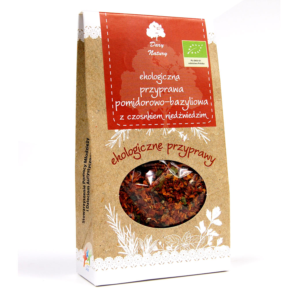 Przyprawa pomidorowo-bazyliowa z czosnkiem niedźwiedzim EKO, 40 g Dary Natury
