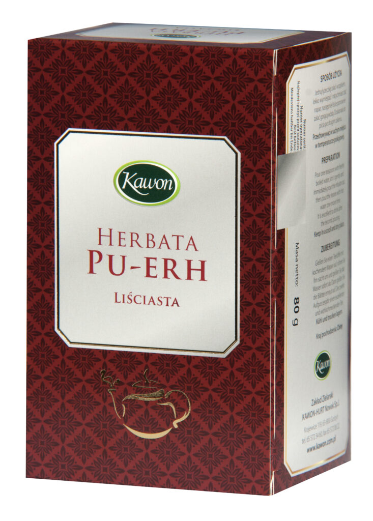 Herbata czerwona Pu-erh liściasta, 80 g Kawon