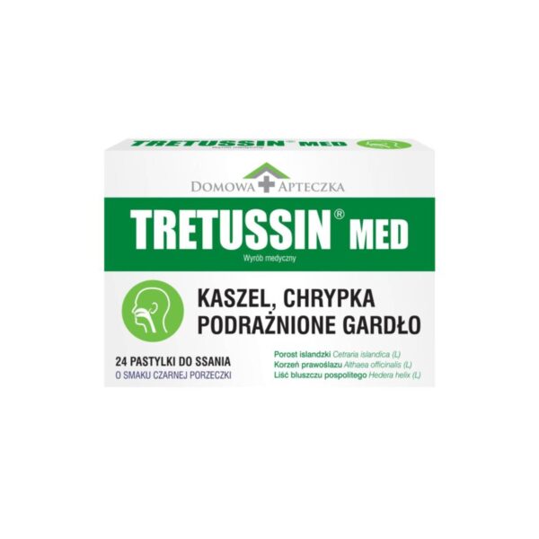 Tretussin na gardło, 24 pastylki do ssania Domowa Apteczka – opakowanie